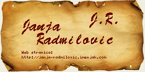 Janja Radmilović vizit kartica